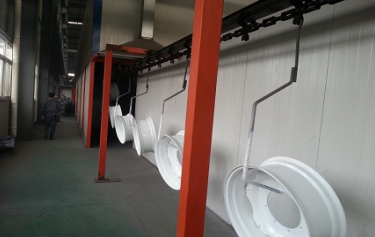 Wheel dry paint booth